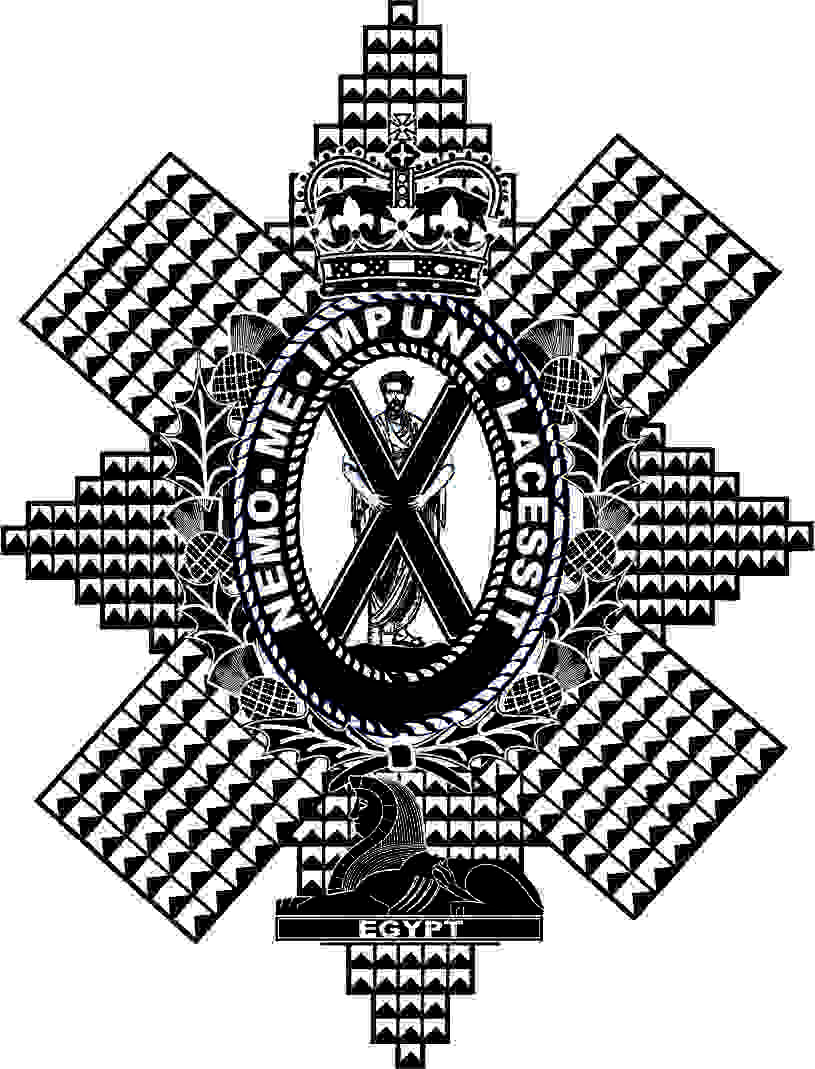 The blazer badge of the Black Watch.
