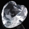 Optical Crystal 2.25 inch Engraved Heart Love You, Single, Blue Velvet Lined Casket
